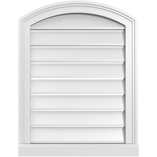 Ekena Millwork Arch Top Surface Mount PVC Gable Vent w/ 2"W x 2"P Brickmould Sill Frame, 20"W x 24"H GVPAR20X2403SN - main